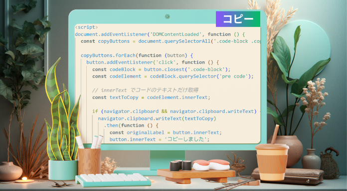 ワンクリックでコピー