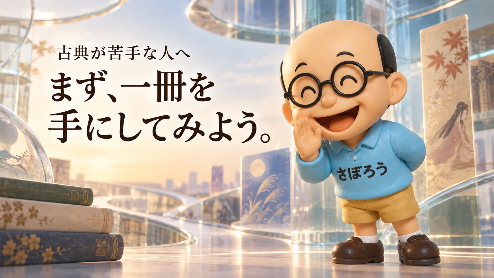 古典とのやさしい付き合い方をイメージしたイラスト